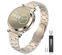 Astorgos Bracelet de Montre en Acier Inoxydable Compatible avec Garmin Lily 2/Lily 2 Active, Bracelet Sport en Métal Léger et Ajustable à Dégagement Rapide pour Hommes et Femmes, Champagne Or