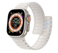 Astorgos Bracelet de Montre Magnétique Compatible avec Apple Watch Ultra 3/2/1 49mm,S11/S10 46mm,9/8/7 45mm,SE3/SE2/SE/6/5/4 44mm,3/2/1 42mm, Bande en Silicone Lien Magnétique Fort,OrÉtoilé