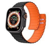 Astorgos Bracelet de Montre Magnétique Compatible avec Apple Watch Ultra 3/2/1 49mm,S11/S10 46mm,9/8/7 45mm,SE3/SE2/SE/6/5/4 44mm,3/2/1 42mm,Bracelet en Silicone,Lien Magnétique Fort,NireO