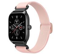 Astorgos Bracelet Élastique en Nylon Compatible avec Amazfit Active/Active 2/GTS 1/2/2 Mini/2e/3/4/4 Mini/Bip 3/3 Pro/Bip U/U Pro/GTR Mini/42mm, 20mm Bracelet en Tissu pour Femmes Hommes, Rose