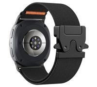 Astorgos Bracelet Élastique pour Samsung Galaxy Watch 8 Bracelet 40mm 44mm/Galaxy Watch 8 Classic 46mm, Sport Strap en Nylon Souple de Fermoir Parachute pour Homme et Femme, Noir (ligne orange)