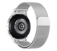 Astorgos Bracelet en Métal Compatible avec Samsung Galaxy Watch 7 FE 6 5 4 40mm 44mm/6 4 Classic 43mm 47mm 42mm 46mm/5 Pro 45mm, Bracelet Magnétique en Maillé Milanais en Acier Inoxydable, Argent