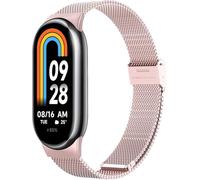 Astorgos Bracelet en Métal Compatible avec Xiaomi Mi Band 9/8, Bracelet Milanais de Remplacement en Acier Inoxydable avec Fermoir Ajustable pour Xiaomi Smart Band 9/8, Rose