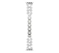 Astorgos Bracelet en Métal et Diamants Compatible avec Apple Watch Series 11/10 42 mm, 9/8/7 41 mm, SE3/SE2/SE/6/5/4 40 mm, 3/2/1 38 mm, Bracelet Bijou Incrusté de Strass pour Femmes, Argent