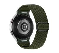 Astorgos Bracelet en Nylon Compatible avec Samsung Galaxy Watch 7 6 5 4 FE 40mm 44mm/Watch 6 4 Classic 43mm 47mm/5 Pro 45mm, Bracelet de Sport Élastique Réglable pour Femme Homme, Vert Armée