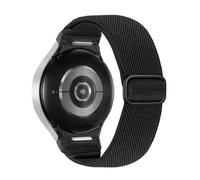 Astorgos Bracelet en Nylon Compatible avec Samsung Galaxy Watch 7 6 5 4 FE 40mm 44mm/Watch 6 4 Classic 43mm 47mm/5 Pro 45mm, Bracelet de Sport Élastique Réglable pour Femme Homme, Noir