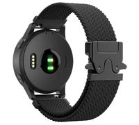 Astorgos Bracelet en Nylon Tressé Compatible avec Garmin Venu 4 41mm/3S/2S; Forerunner 265S/255S; Vivoactive 4S/Vivomove 3S, 18 mm Bracelet Sportive Élastique avec Boucle Parachute, Noir/Noir