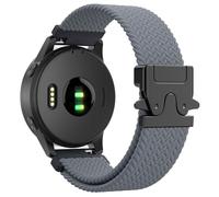 Astorgos Bracelet en Nylon Tressé Compatible avec Garmin Venu 4 41mm/3S/2S; Forerunner 265S/255S; Vivoactive 4S/Vivomove 3S, 18 mm Bracelet Sportive Élastique avec Boucle Parachute, Noir/Gris Spatial