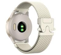 Astorgos Bracelet en Nylon Tressé Compatible avec Garmin Venu 4 41mm/3S/2S; Forerunner 265S/255S; Vivoactive 4S/Vivomove 3S, 18 mm Bracelet Sportive Élastique avec Boucle Parachute, Argent/Starlight