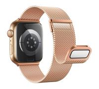 Astorgos Bracelet Magnétique Compatible Apple Watch Ultra 3/2/1 49mm,S11/S10 46mm,9/8/7 45mm,SE3/SE2/SE/6/5/4 44mm,3/2/1 42mm,Bande de Montre en Acier Inoxydable Double Magnétique en Métal,ChampagneOr