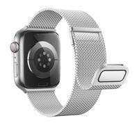 Astorgos Bracelet Magnétique Compatible avec Apple Watch Series 11/10 42mm, 9/8/7 41mm, SE3/SE2/SE/6/5/4 40mm, 3/2/1 38mm, Bande de Montre en Acier Inoxydable Double Magnétique en Métal, Argent