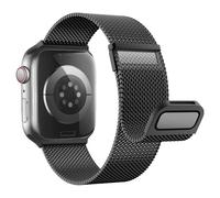 Astorgos Bracelet Magnétique Compatible Bracelets Apple Watch Ultra/Ultra2 49mm/Series 10/9/8/7/6/5/4/3/2/1/SE 42/44/45/46mm,Bande de Montre en Acier Inoxydable Double Magnétique en Métal, Noir