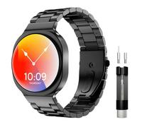 Astorgos Bracelet Métallique Compatible avec Samsung Galaxy Watch 8 40 mm/44 mm/Classic 46 mm, Bracelet Watch 8, Bracelet en Acier Inoxydable sans Espace pour Hommes et Femmes, Noir