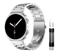 Astorgos Bracelet Métallique Compatible avec Samsung Galaxy Watch 8 40 mm/44 mm/Classic 46 mm, Galaxy Watch 8, Bracelet en Acier Inoxydable sans Espace pour Hommes et Femmes, Argent