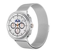Astorgos Bracelet Métallique Compatible avec Samsung Galaxy Watch 8 40 mm 44 mm/Galaxy 8 Classic 46 mm, Bracelet de Remplacement en Acier Inoxydable Maillé avec Fermoir Magnétique, Argent