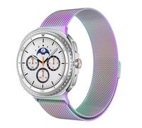 Astorgos Bracelet Métallique Compatible avec Samsung Galaxy Watch 8 40 mm 44 mm/Galaxy 8 Classic 46 mm, Bracelet de Remplacement en Acier Inoxydable Maillé avec Fermoir Magnétique, Arc-en-ciel