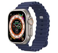 Astorgos Bracelet Océan Compatible avec Apple Watch Ultra 3/2/1 49mm 46mm 45mm 44mm 42mm, Bracelet de Sport en Silicone pour iWatch Ultra 2 SE Series 9 8 7 6 5 4 3 2 1 pour Hommes Femmes, Nuit Bleue
