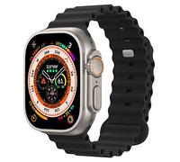 Astorgos Bracelet Océan Compatible avec Apple Watch Ultra 3/2/1 49mm 46mm 45mm 44mm 42mm, Bracelet de Sport en Silicone pour iWatch Ultra 2 SE Series 9 8 7 6 5 4 3 2 1 pour Hommes Femmes, Noir