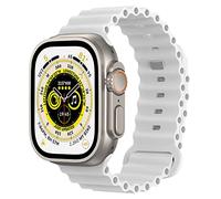 Astorgos Bracelet Océan Compatible avec Apple Watch Ultra 3/2/1 49mm 46mm 45mm 44mm 42mm, Bracelet de Sport en Silicone pour iWatch SE3/SE2/SE Series 11 10 9 8 7 6 5 4 3 2 1 pour Hommes Femmes, Blanc