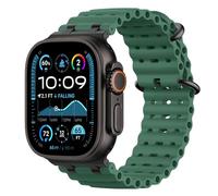 Astorgos Bracelet Ocean Compatible avec Apple Watch Ultra 3/2/1 49mm,S11/S10 46mm,9/8/7 45mm,SE3/SE2/SE/6/5/4 44mm,3/2/1 42mm,Bracelet de Montre Sport avec Connecteur en Métal Homme, Noir/Vert
