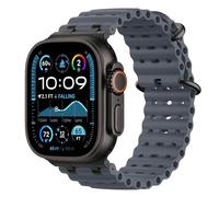 Astorgos Bracelet Ocean Compatible avec Apple Watch Ultra 3/2/1 49mm,S11/S10 46mm,9/8/7 45mm,SE3/SE2/SE/6/5/4 44mm,3/2/1 42mm,Bracelet de Montre Sport avec Connecteur en Métal Homme, Noir/Bleu Ancre