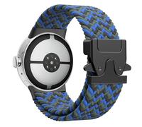 Astorgos Bracelet Tressé Compatible avec Google Pixel Watch 3/4 45 mm, Bracelets de Sport élastiques en Nylon Respirant avec Boucle Parachute Améliorée pour Hommes et Femmes, Bleu Camouflage