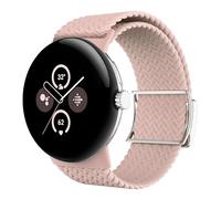 Astorgos Bracelet Tressé Compatible avec Google Pixel Watch 3 41mm/Pixel Watch 2/Pixel Watch, Bracelet de Sport en Nylon Élastique avec Fermoir Magnétique pour Femmes Hommes, Sable Rose