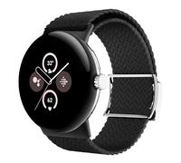 Astorgos Bracelet Tressé Compatible avec Google Pixel Watch 3 41mm/Pixel Watch 2/Pixel Watch, Bracelet de Sport en Nylon Élastique avec Fermoir Magnétique pour Femmes Hommes, Noir