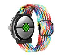 Astorgos Bracelet Tressé Compatible avec Google Pixel Watch 3 41mm/Pixel Watch 2/Pixel Watch, Bracelet de Nylon Tressé Extensible Réglable, Bracelet Élastique pour Femmes Hommes, Arc-en-Ciel