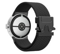 Astorgos Bracelet Tressé Compatible avec Les Bracelets Google Pixel Watch 3/4 45 mm, Bracelets de Sport élastiques en Nylon Respirant avec Boucle Parachute Améliorée pour Hommes et Femmes, Noir
