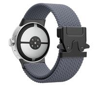 Astorgos Bracelet Tressé Compatible Bracelets Google Pixel Watch 3/4 45 mm, Bracelets de Sport élastiques en Nylon Respirant avec Boucle Parachute Améliorée pour Hommes et Femmes, Gris Sidéral