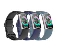 Astorgos Bracelets Sport Compatible avec Fitbit Charge 6/5, S/M, 3 Pack | TPE Souple, Imperméable et Respirant, pour Hommes et Femmes