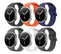Astorgos Lot de 6 Bracelets Sport Compatible avec Samsung Galaxy Watch 8 40mm 44mm/Galaxy Watch 8 Classic 46mm, Bracelet en Silicone Souple pour Hommes Femmes, S/M, Multicolore A