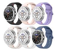 Astorgos Lot de 6 Bracelets Sport Compatible avec Samsung Galaxy Watch 8 40mm 44mm/Galaxy Watch 8 Classic 46mm, Bracelet en Silicone Souple pour Hommes Femmes, S/M, Multicolore B