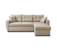 Astoria - canapé d'angle réversible 4 places - convertible avec coffre - en simili - Beige Beige G