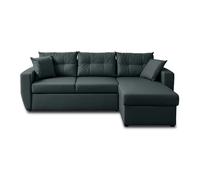 Astoria - canapé d'angle réversible 4 places - convertible avec coffre - en cuir vegan - Gris Anthracite