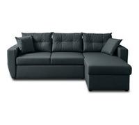 Astoria - canapé d'angle réversible 4 places - convertible avec coffre - en cuir vegan - Gris Anthracite