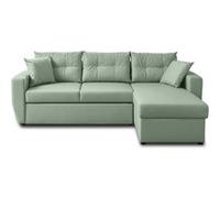 Astoria - canapé d'angle réversible 4 places - convertible avec coffre - en simili - Vert sauge