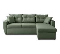 Astoria - canapé d'angle réversible 4 places - convertible avec coffre - en simili - Vert