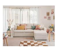 Astoria - canapé d'angle réversible 4 places - convertible avec coffre - en tissu texturé - Beige Beige G