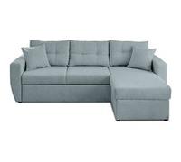 Astoria - canapé d'angle réversible 4 places - convertible avec coffre - en tissu texturé - Bleu