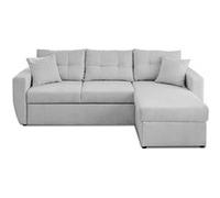 Astoria - canapé d'angle réversible 4 places - convertible avec coffre - en tissu texturé - Gris clair