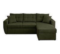Astoria - canapé d'angle réversible 4 places - convertible avec coffre - en tissu texturé - Vert