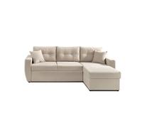BestMobilier ASTORIA canapé d'angle réversible convertible 4 places - Velours Beige