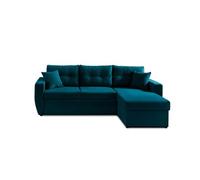 Astoria - canapé d'angle réversible - convertible avec coffre - style contemporain- 4 places - Bleu canard