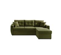 Astoria - canapé d'angle réversible - convertible avec coffre - style contemporain- 4 places - Vert Olive