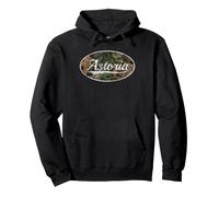 Astoria Queens Oregon Vintage Camouflage Style Sweat à Capuche
