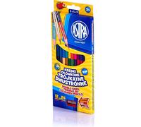 ASTRA Crayons de couleur triangulaires double face 12 pièces, 24 couleurs