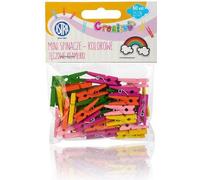 ASTRA Creativo mini clips en bois arc-en-ciel - 50 pinces à linge colorées pour des projets créatifs et l'organisation ! Donnez vie à votre environnement en faisant preuve d'imagination !