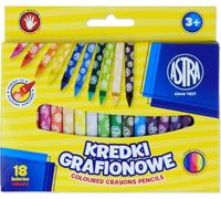 ASTRA graphion crayons de couleur - 18 couleurs intenses dans un étui rond, idéal pour la créativité et le dessin ! Développez votre imagination avec la qualité que vous méritez !